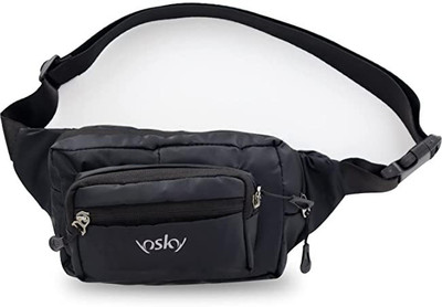SMART SEWINGERS Polyester Waist Bag Pouch Fanny Pack with Adjustable Belt01C Waist Bag(Black)