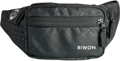 Riwon N526_Upgrade Your Style Waist Bag Large Fanny pack for Hiking Travel Waist Bag(Black)