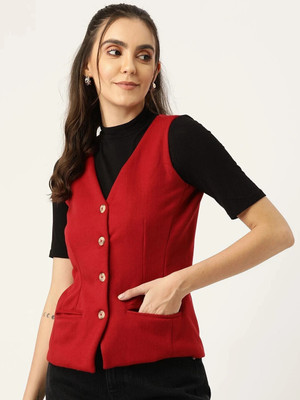 BRINNS Solid Women Waistcoat