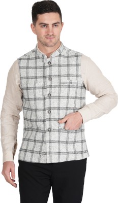 WAGREOUTFIT Sleeveless Checkered Men Jacket