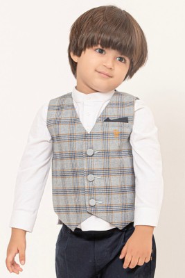 One Friday Checkered Baby Boys Waistcoat