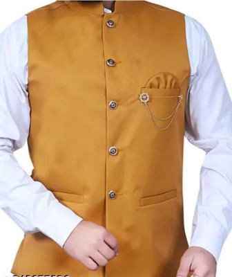 AGGARMENTS Sleeveless Self Design Men Jacket