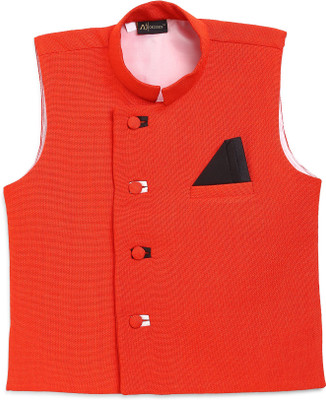AJ Dezines Solid Boys Waistcoat