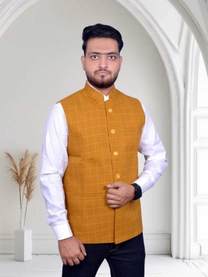 GEN X GALLERIA Checkered Men Waistcoat