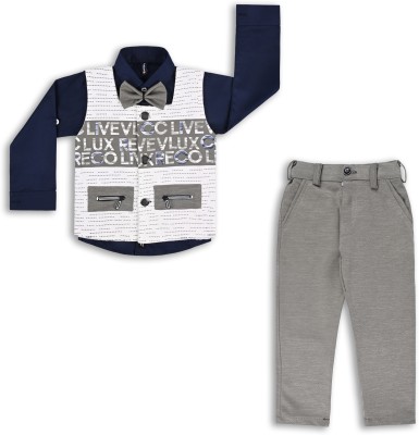 Wishkaro Boys Party(Festive) Waistcoat Pant(Navy Blue)