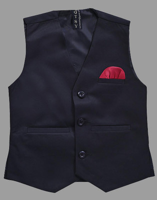 Qitty Solid Boys Waistcoat