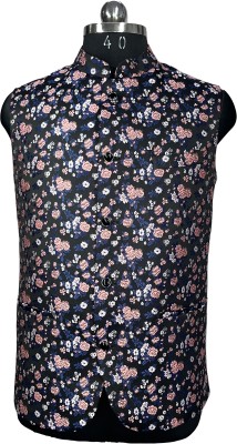 Johar Floral Print Men Waistcoat