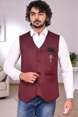 seetoo Solid Men Waistcoat