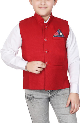 Kyraa Solid Boys Waistcoat