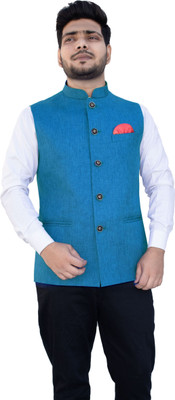 ALJAAMI Solid Men Waistcoat
