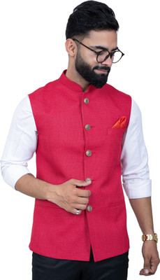 ALJAAMI Solid Men Waistcoat