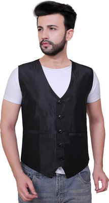 Abc Garments Solid Men Waistcoat