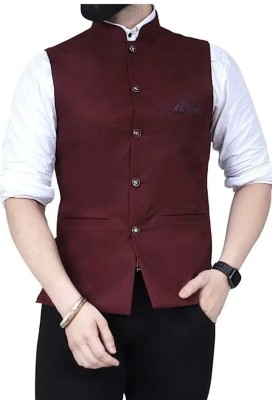 maksud enterprise Solid Men Waistcoat