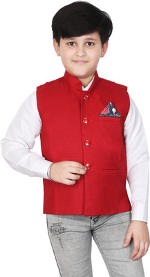 Qitty Solid Boys Waistcoat