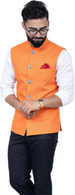 ALJAAMI Solid Men Waistcoat