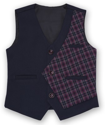 AJ Dezines Checkered Boys Waistcoat