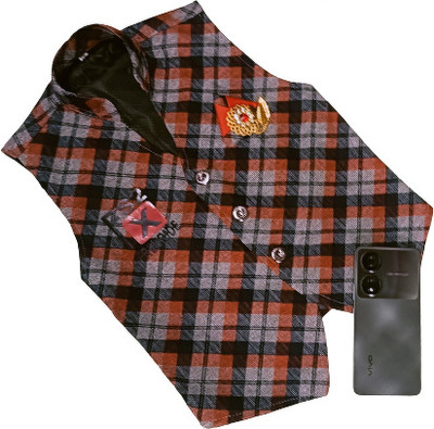 Qtsy Printed Boys Waistcoat