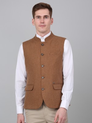 CANTABIL Self Design, Solid Men Waistcoat