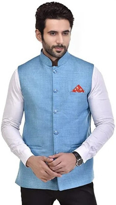 ATLY Solid Men Waistcoat