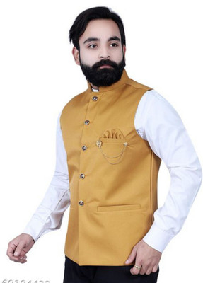 maksud enterprise Self Design Men Waistcoat