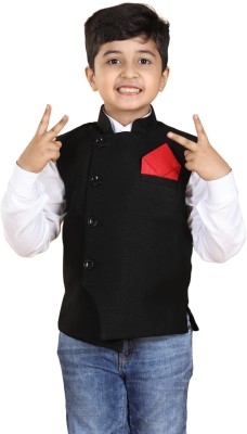 AJ Dezines Solid Boys Waistcoat