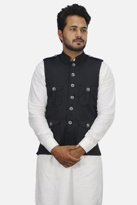 gargian master cut Self Design Men Waistcoat