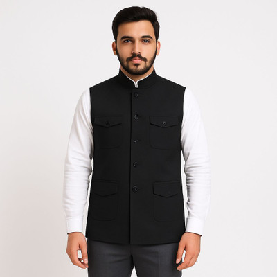 KFS Creation Solid Men Waistcoat