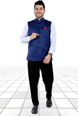 KottonKnot Solid Men Waistcoat