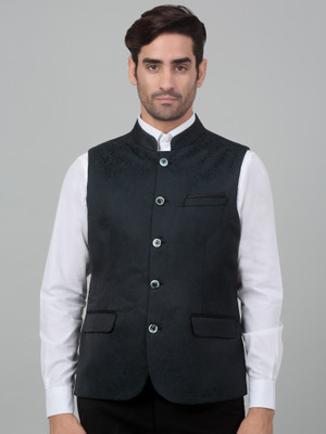 CANTABIL Sleeveless Self Design Men Jacket