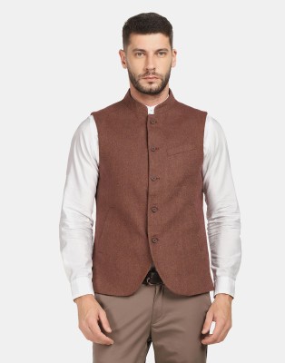 Blackberrys Solid Men Waistcoat