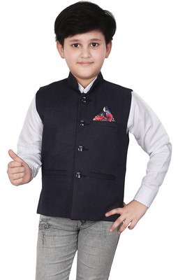 Qtsy Solid Boys Waistcoat