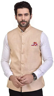ATLY Solid Men Waistcoat