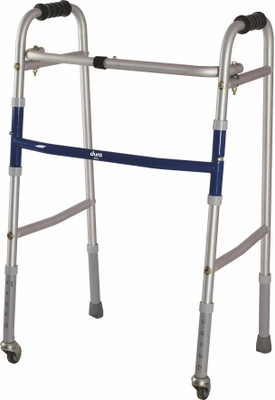 VISSCO Dura Lite Walker with Wheels, Foldable, Light Weight & Height Adjustable Walking Stick