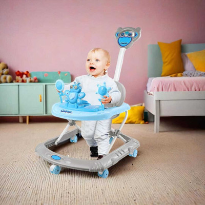 Santoz Musical Activity Walker With Parent Rod(Blue)