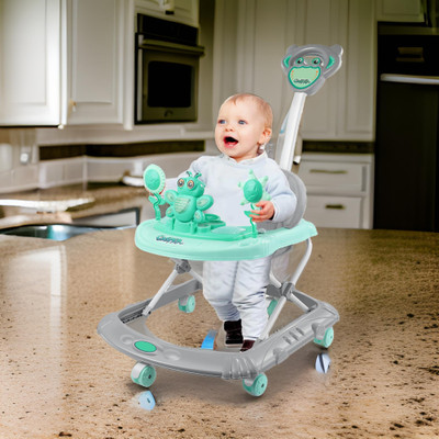Toybuzz Musical Activity Walker With Parent Rod(Green)