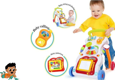 Zuuluzrs Musical Activity Walker With Parent Rod(Multicolor)