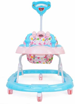 EVOHOUSE Musical 3-in-1 Walker With Parent Rod(Pink, Blue)