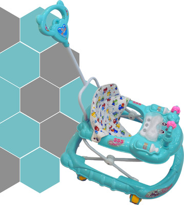 rk star Musical Activity Walker With Parent Rod(White, Blue)
