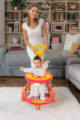 Santoz Musical Activity Walker With Parent Rod(Red)