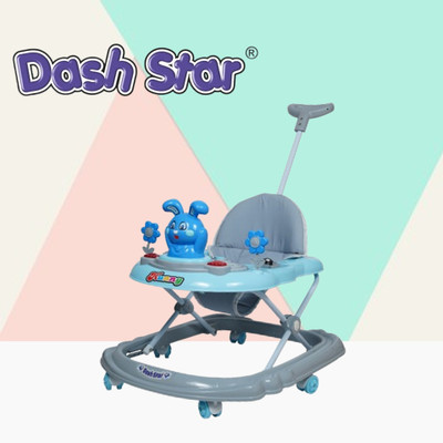 Dash Star Musical Activity Walker With Parent Rod(Blue)