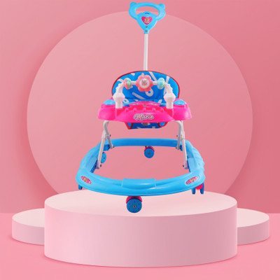 SMILEYTOYS Musical 2-in-1 Walker With Parent Rod(Blue, Pink)