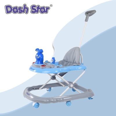 Dash Star Musical Activity Walker With Parent Rod(Blue)