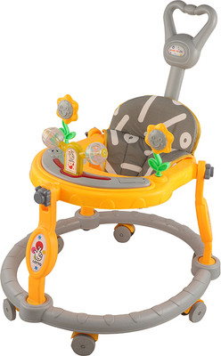 JoyRide Musical Activity Walker With Parent Rod(Grey, Yellow)