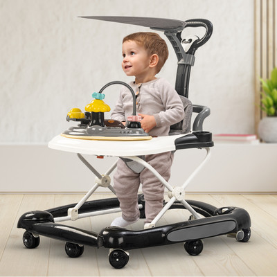 baybee Musical 3-in-1 Walker With Parent Rod(Black)