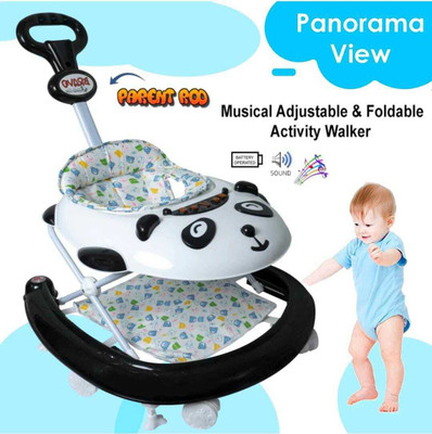 JoyRide Musical 2-in-1 Walker With Parent Rod(Black)