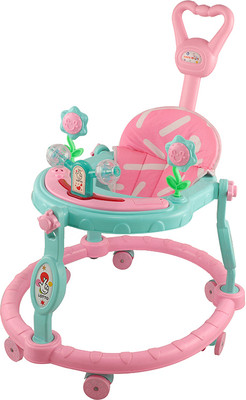 JoyRide Musical Activity Walker With Parent Rod(Pink, Green)