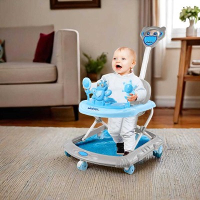 Santoz Musical Activity Walker With Parent Rod(Blue)