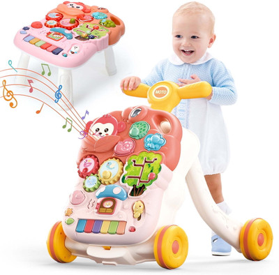 Elecart Musical 2-in-1 Walker With Parent Rod(Multicolor)