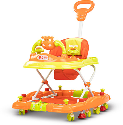 baybee Musical Activity Walker With Parent Rod(Orange)