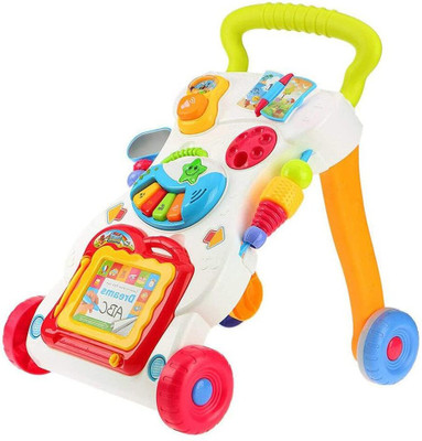 GVJ TRADERS Musical Activity Walker With Parent Rod(Multicolor)